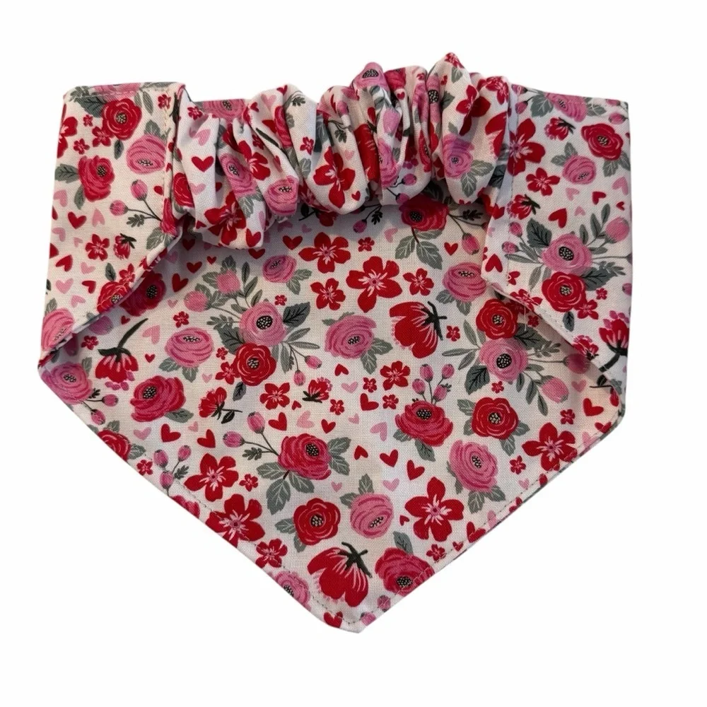 Floral Dog Bandana - Pink and Red by The Greyhound Co.